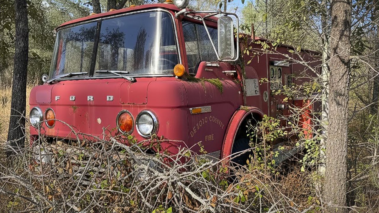 We found an ABANDONED FIRE TRUCK BURIED in the woods!