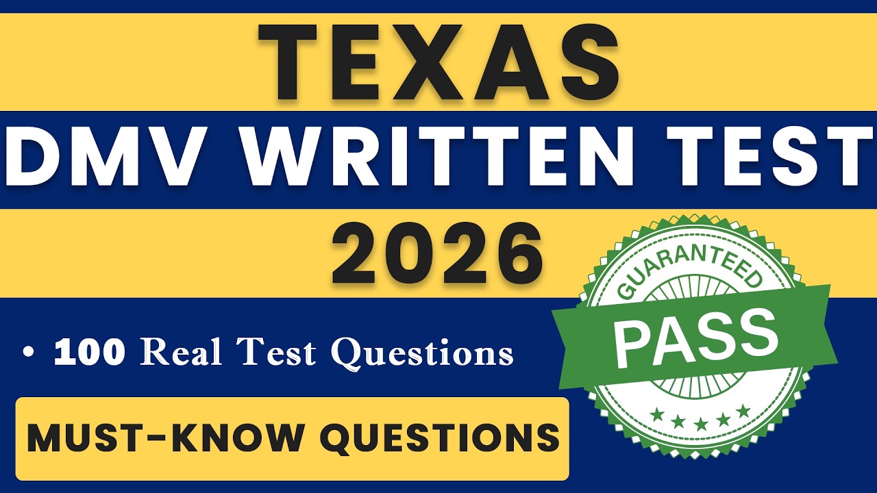 Texas DMV Written Test 2026 | 100 Questions | Official Texas Driver Handbook | DMV Permit Test