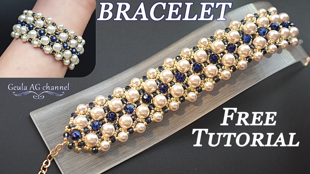 Pearl & Crystal Beads Bracelet / DIY Beginners Beaded Tutorial