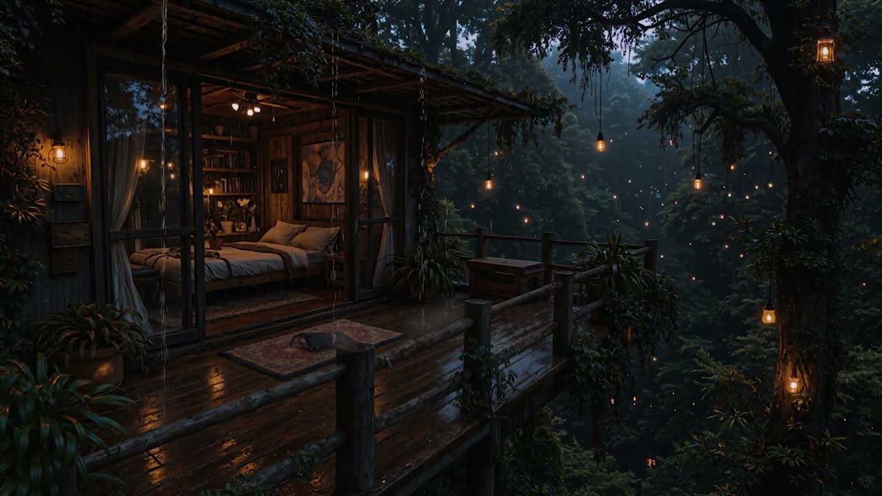 Forest Rain Sounds at Night🌧️| Soothing Ambience to Help with Insomnia & Deep Relaxing Sleep(No Ads)