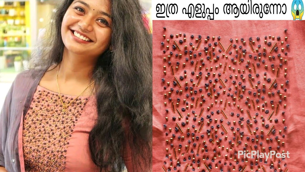 SimplyMyStyle Unni inspired design|നമുക്കും ചെയ്താലോ|Hand Embroidery neck design|passion in fashion|
