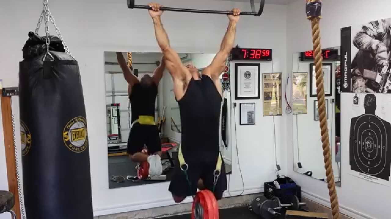 14 consecutive pull-ups with 100 lbs in 32 seconds