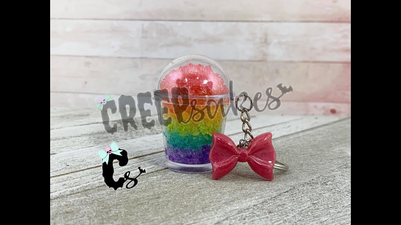 DIY Rainbow Slushie Mini Cup Keychains!