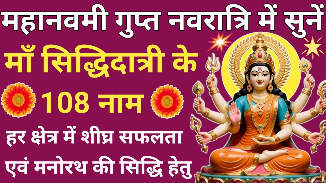 गुप्त नवरात्रि महानवमी में सुनें🪔श्री सिद्धिदात्री के 108 नाम🔱Siddhidatri ke 108 Naam🪔Gupt Navratri 