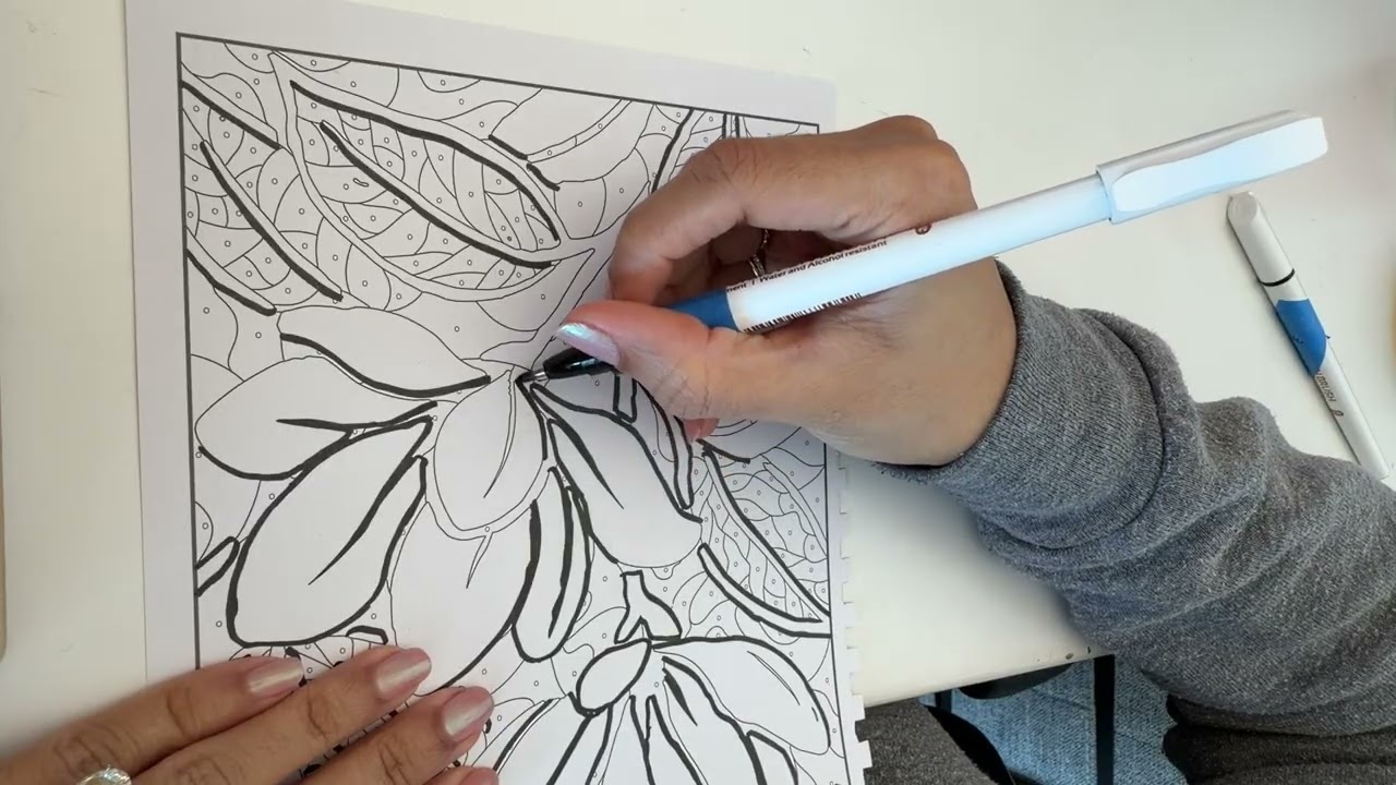 Relaxing Coloring Session 🌿 Floral Page | Calm Study Music