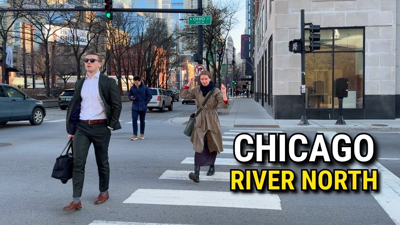 Chicago (USA) Walking Tour - River North Walk on Thursday | March 13, 2025 | 4K City Sounds