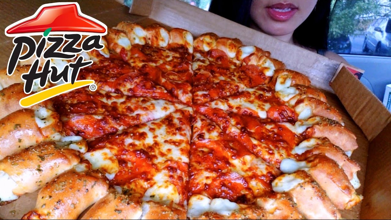 ASMR EATING PIZZA HUT NEW CHEESY BITES PEPPERONI PIZZA MUKBANG SOUNDS FAST FOOD TWILIGHT
