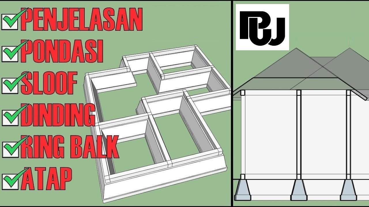 Untuk pemula Teknik Cepat+Mudah Buat Detail Pondasi Batu Kali_SketChup