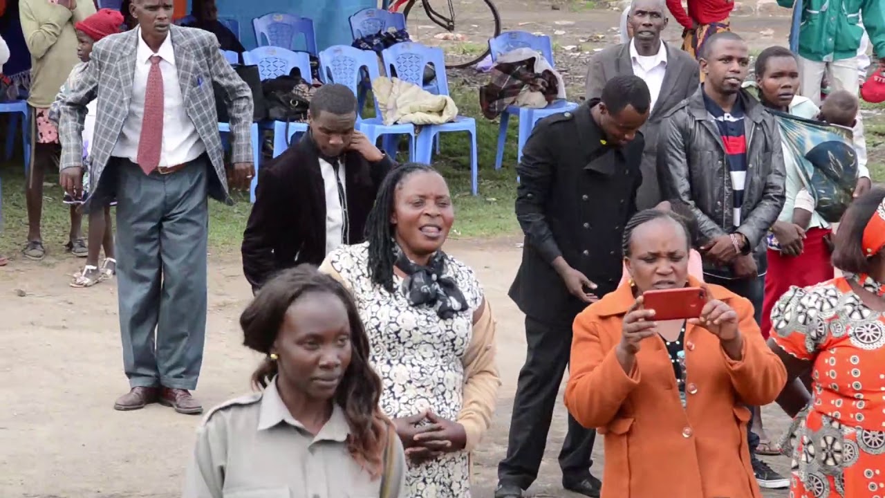 Open air crusade at Machine Shopping Centre.