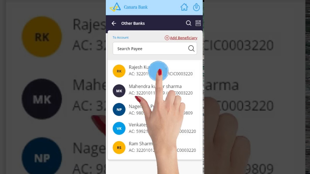 How to perform NEFT transaction in Canara Bank mobile banking app