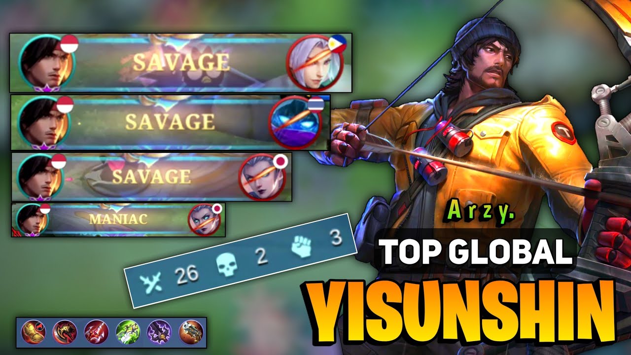 3x SAVAGE + 26 KILL! Yss Fast Farm Gameplay [ Top Global Yi Sun Shin Best Build ] By A r z y. - MLBB