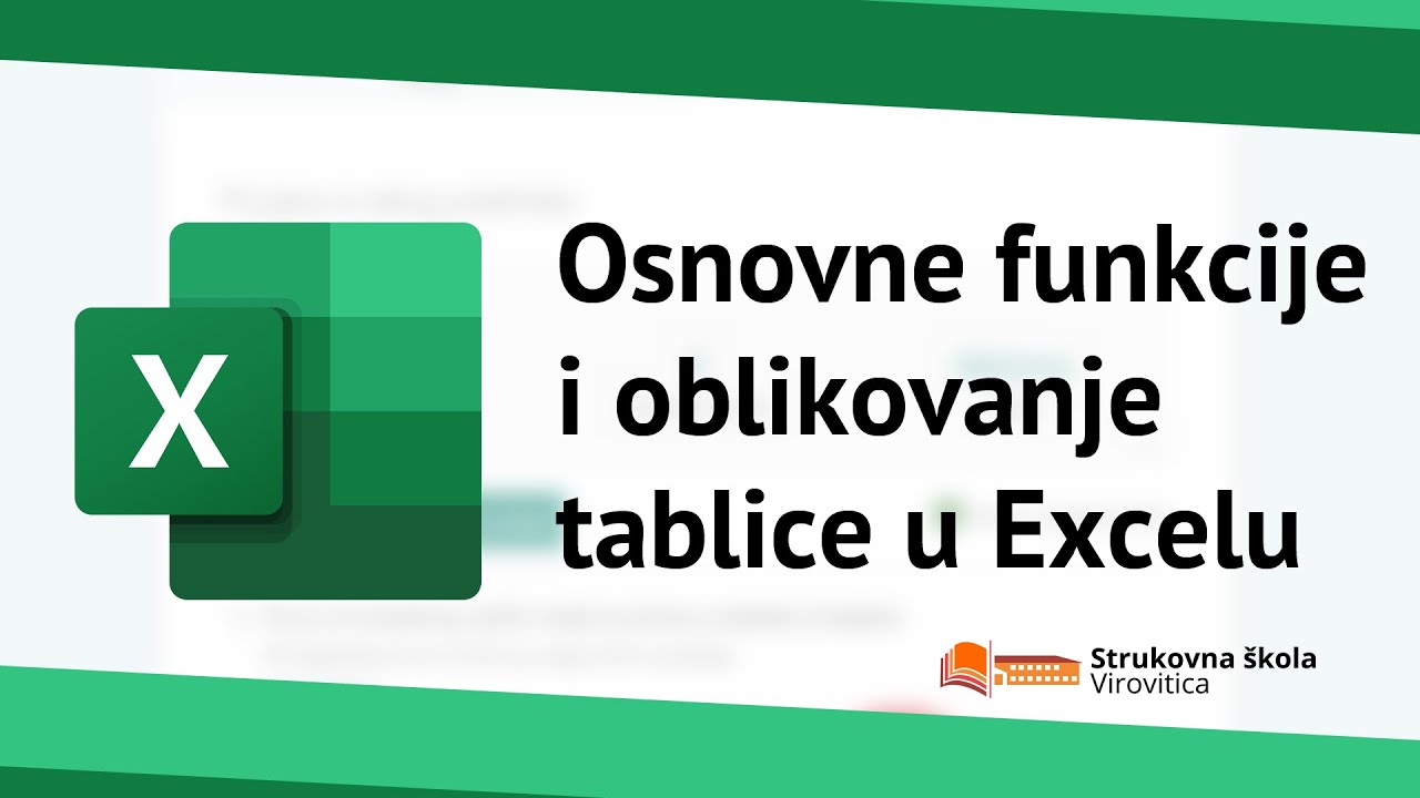 Osnovne funkcije i oblikovanje tablice u Excelu