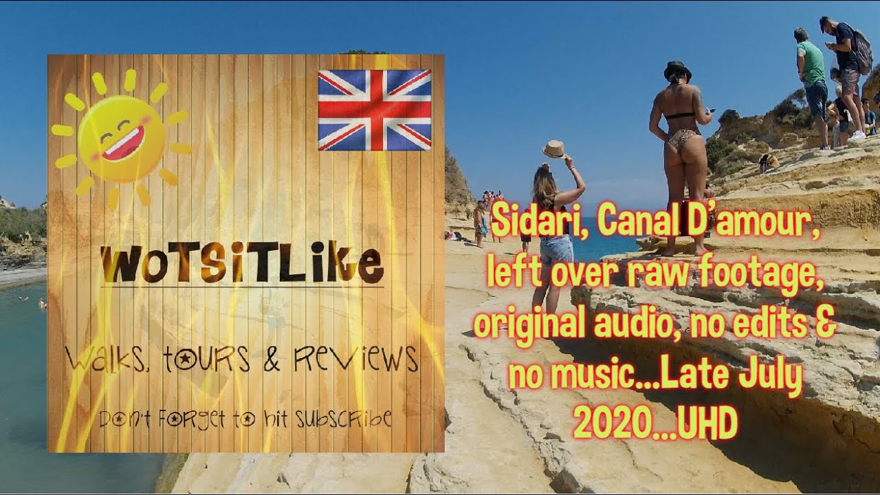 Sidari, Corfu, Canal D'amour area. Raw leftover footage. No music. July 2020