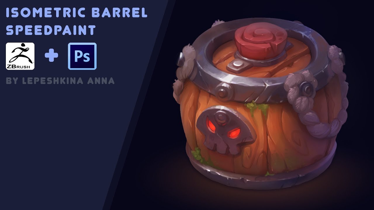 Isometric barrel speedpaint ( Zbrush and photoshop )
