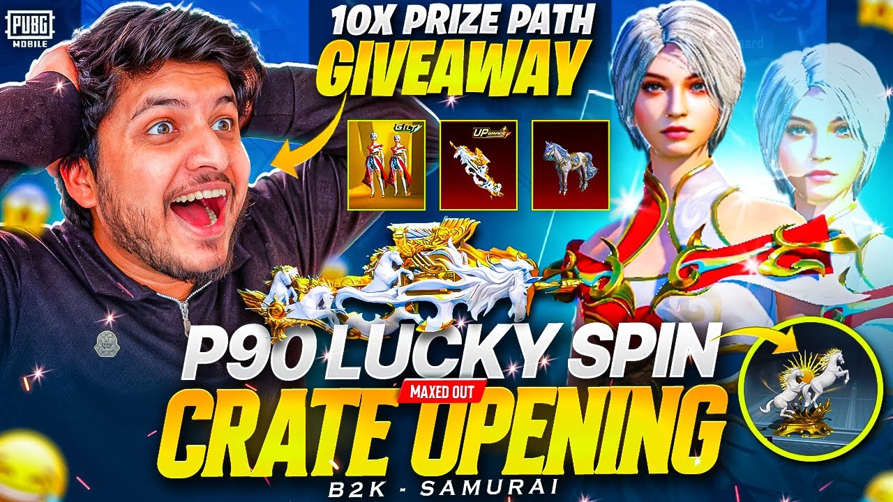 NEW P90 MAXED LUCKY SPIN CRATE OPENING | 10 PRIZE PATH FOR YOU GUYZ 
