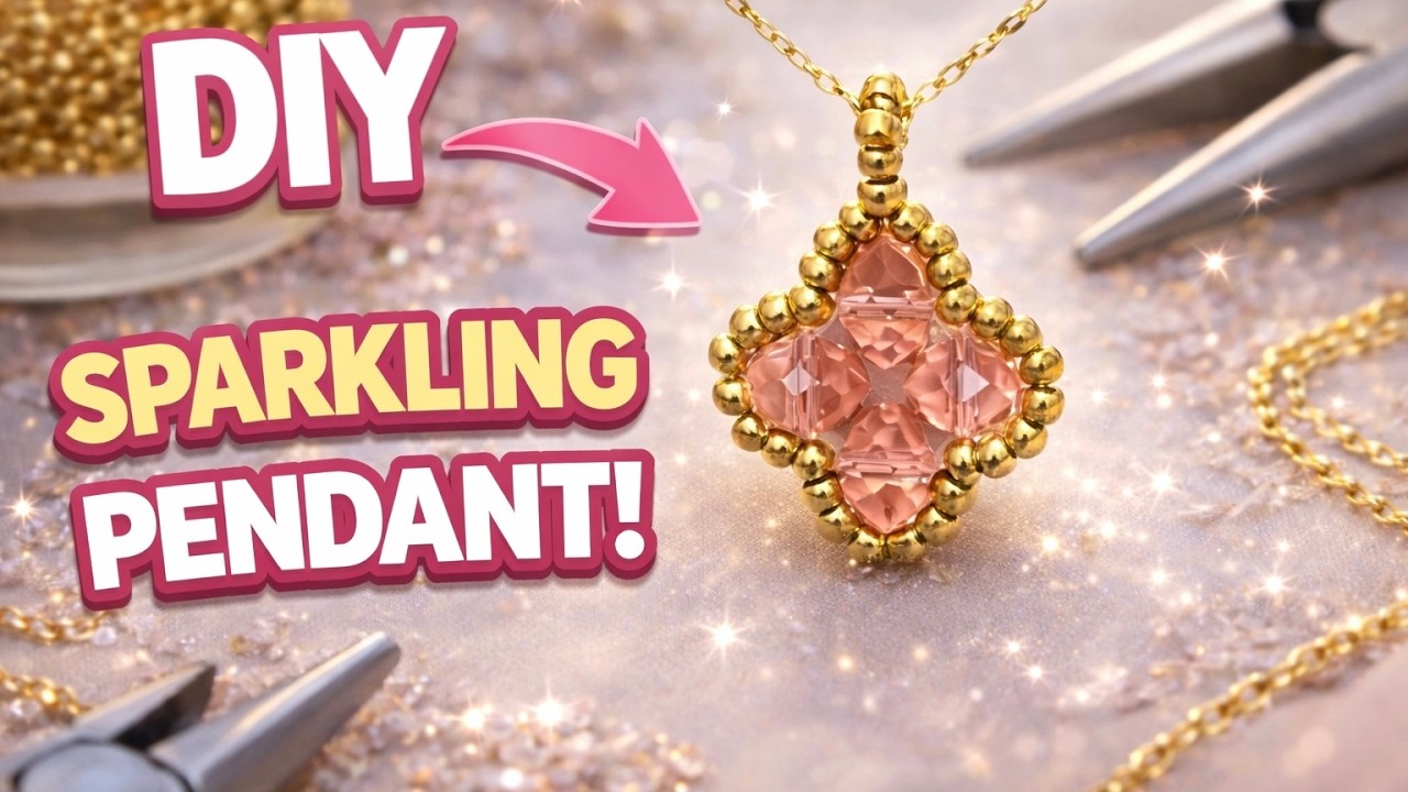 DIY Rose Gold Clover Pendant ✨ Easy Beading Tutorial | Kleeblattanhänger selber machen