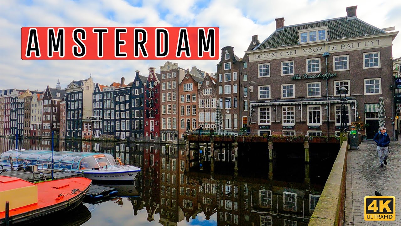 Tour of the Oldest Part of Amsterdam On A Beautiful Winter day 4K Live Camera HDR