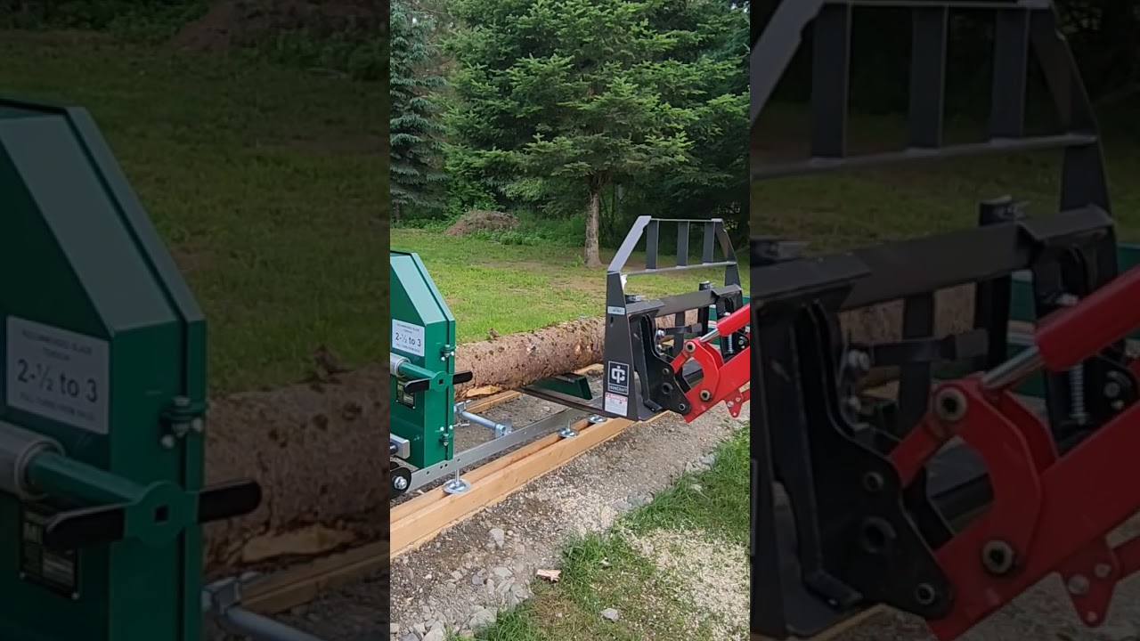 First log being loaded on the new Woodland Mills HM130MAX Sawmill. Many more to come.