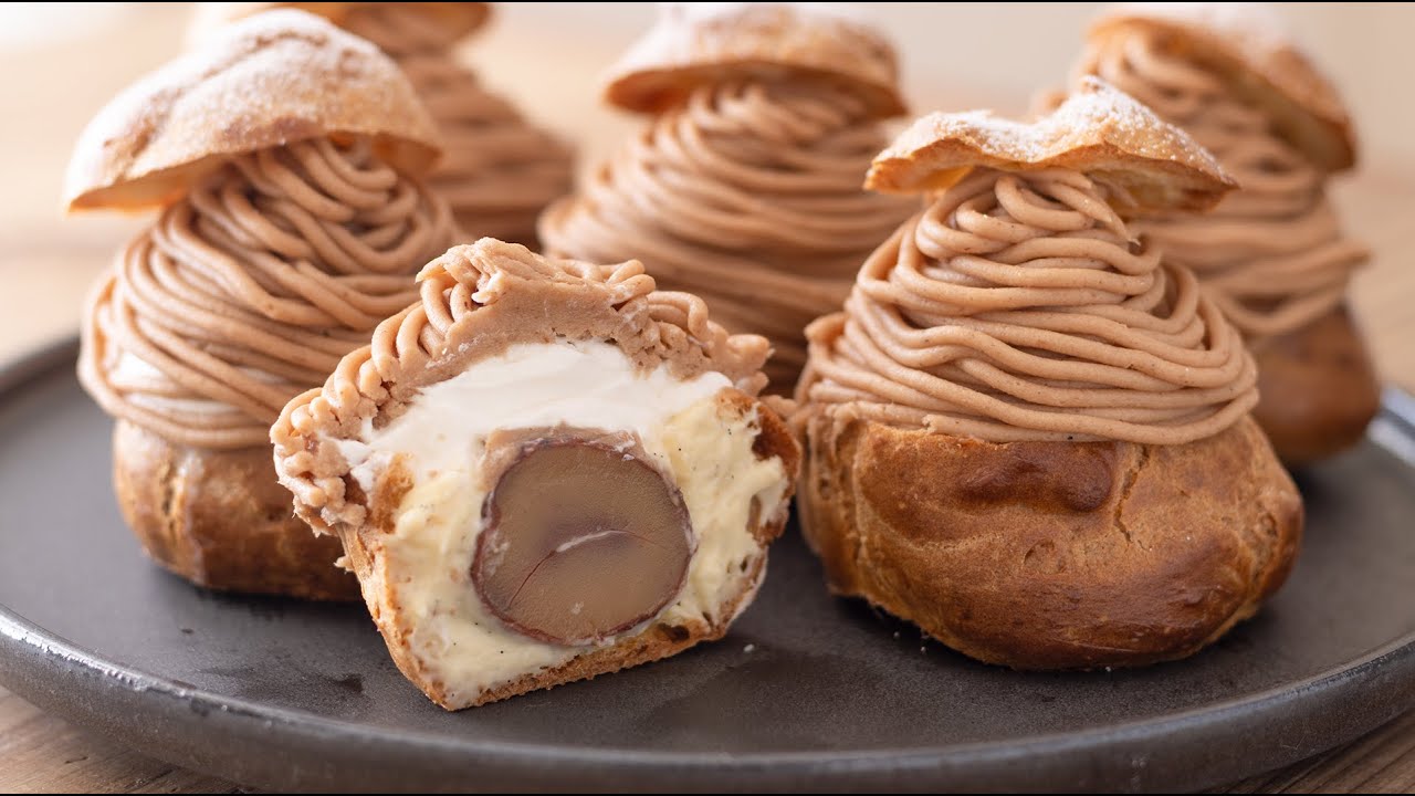 Слойки с кремом Mont Blanc ： Chou à la crème ｜ HidaMari Cooking