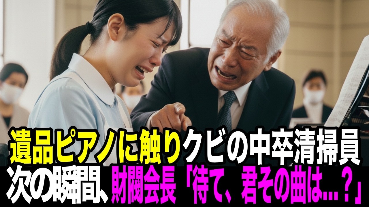 追悼式でピアノに触れた清掃員。会長「ひょっとして、君は...？」次の瞬間、妻が遺した曲が蘇り...