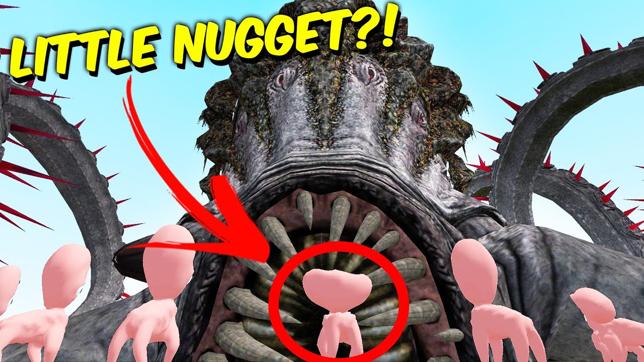 Little Nugget VS Giant Monster Bosses (Garry's Mod Sandbox)
