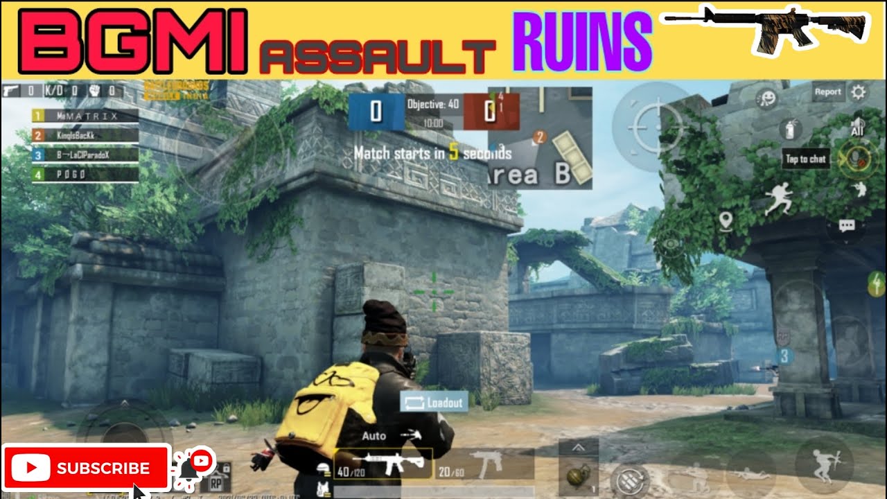 BGMI GAMEPLAY | BATTLEGROUNDS MOBILE GAMEPLAY | ASSAULT GAMEPLAY | RUINS  | WIN PLAY