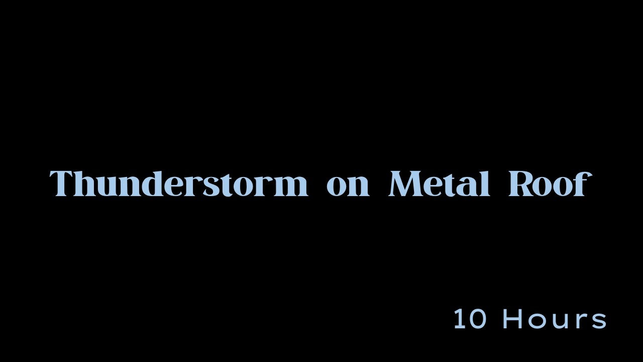 Black Screen Thunderstorm on Metal Roof for Deep Sleep (10 Hours)