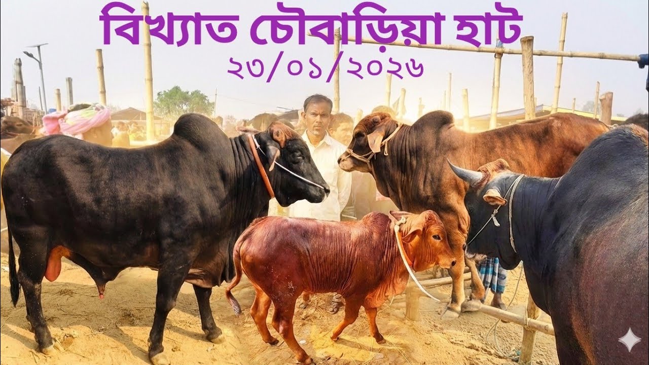 বিখ্যাত চৌবাড়িয়া হাট ২৩/০১/২০২৬ শুক্রবার  ষাড় গরুর রিয়েল দরদাম 