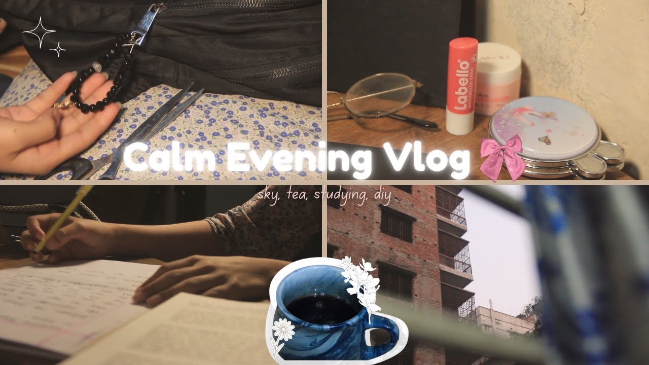 My Calm Evening 🌙 || Evening routine 🎬,  studying 📚, tea ☕, DIY 📿 and more