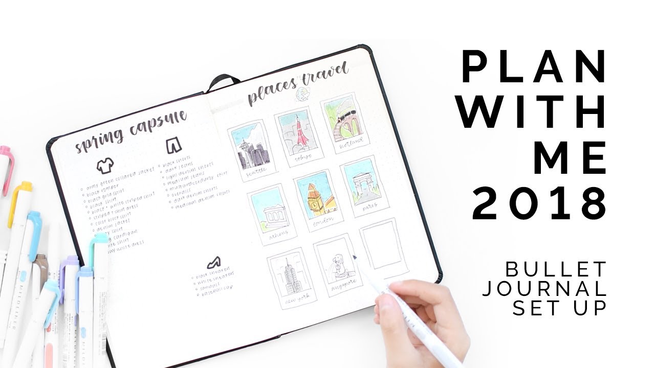 2018 plan with me 🌙 bullet journal spread ideas