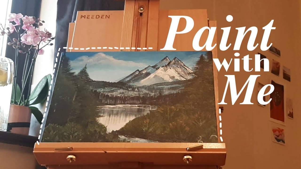 following a bob ross painting tutorial