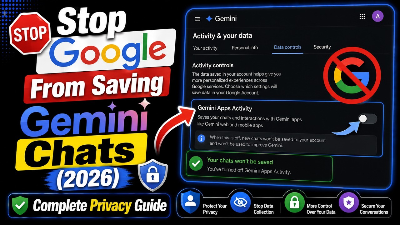 Stop Google From Saving Gemini Chats (2026) &ndash; Complete Privacy Guide