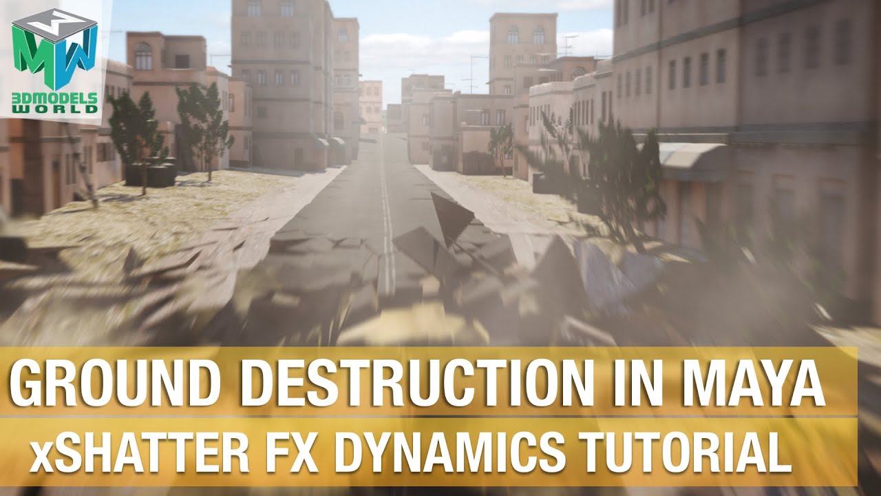 Ground Destruction Simulation In Maya - xShatter FX Dynamics Tutorial