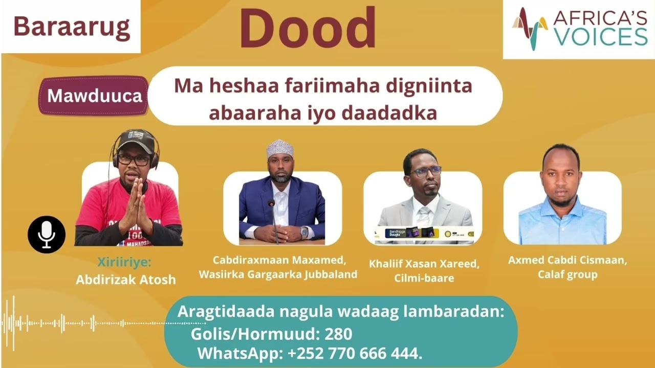 Maheshaa Fariimaha Digniinta Abaaraha iyo Daadadka, Fadlan Nala wadaag ?
