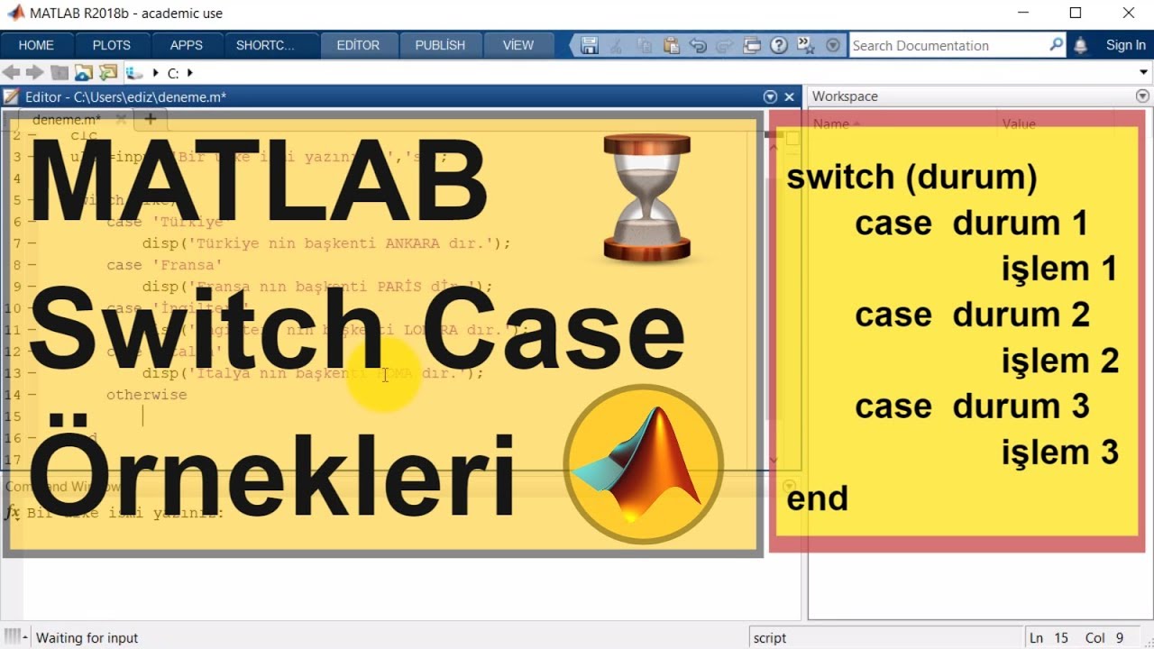 Matlab Switch Case Örnekleri