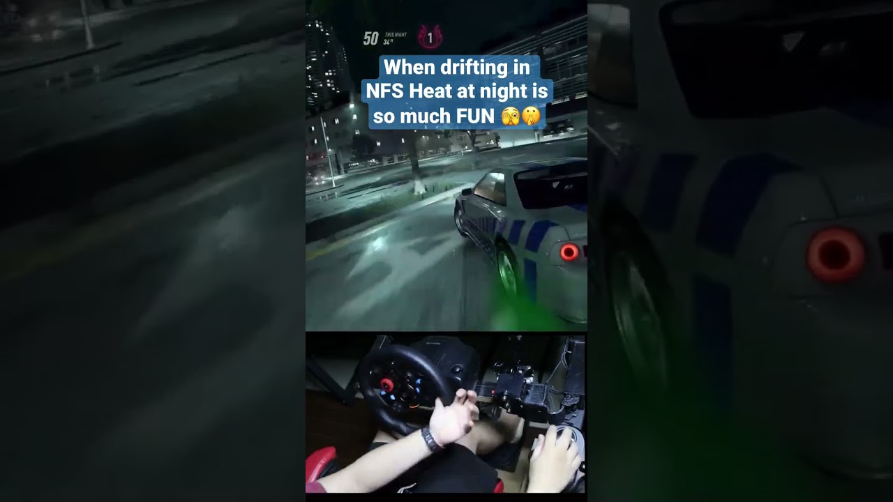 When drifting in NFS Heat at Night is so much FUN - Logitech g29 Gameplay | Steering Wheel Gameplay
