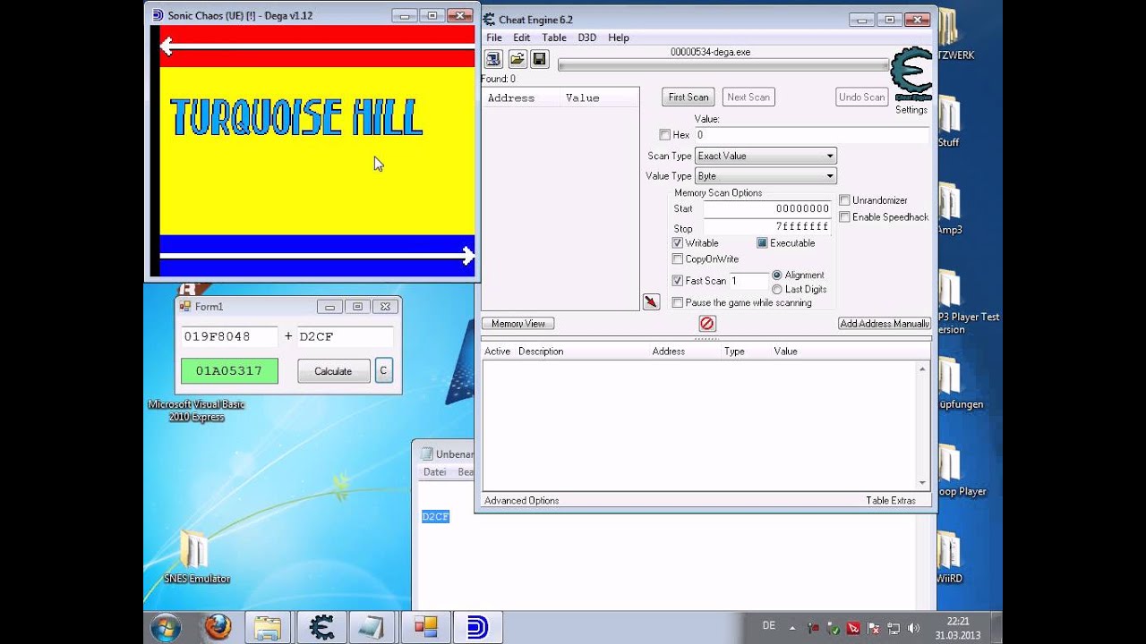 Cheat Engine - Find Base Address for Pointer from Emulator here with Sega Master System