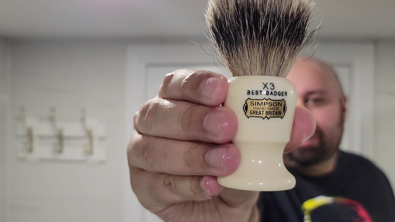 Simpson Commodore X3 Best Badger review | RazoRock Lupo 58 | Stirling Bergamot Lavender