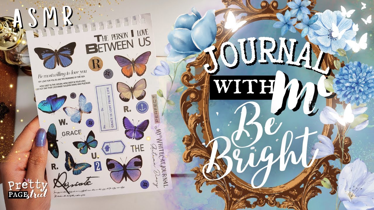 ASMR 🦋Aesthetic Journaling Butterfly Collage Scrapbooking | Journal With Me Relaxing and Calming✨