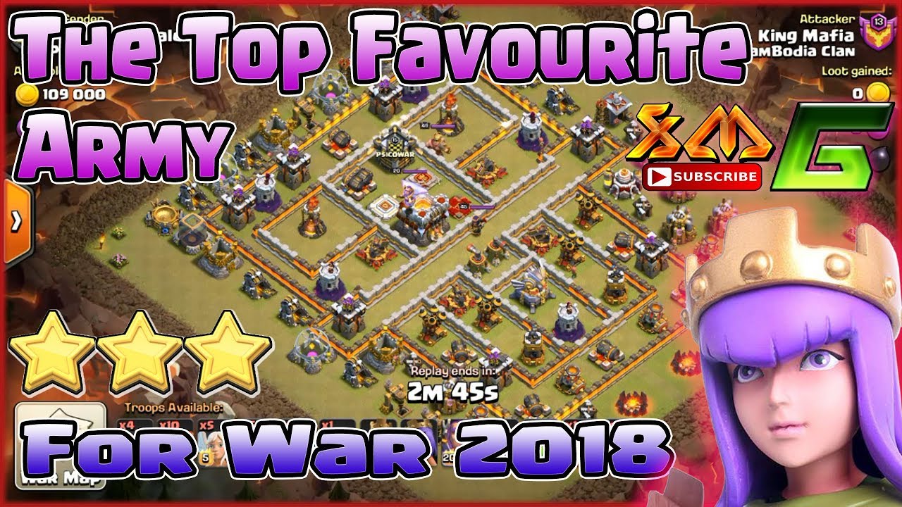 Clash of Clans⭐War Attack 3-Star TH11 With My Favourite Army for War 2018⭐Yeah...!