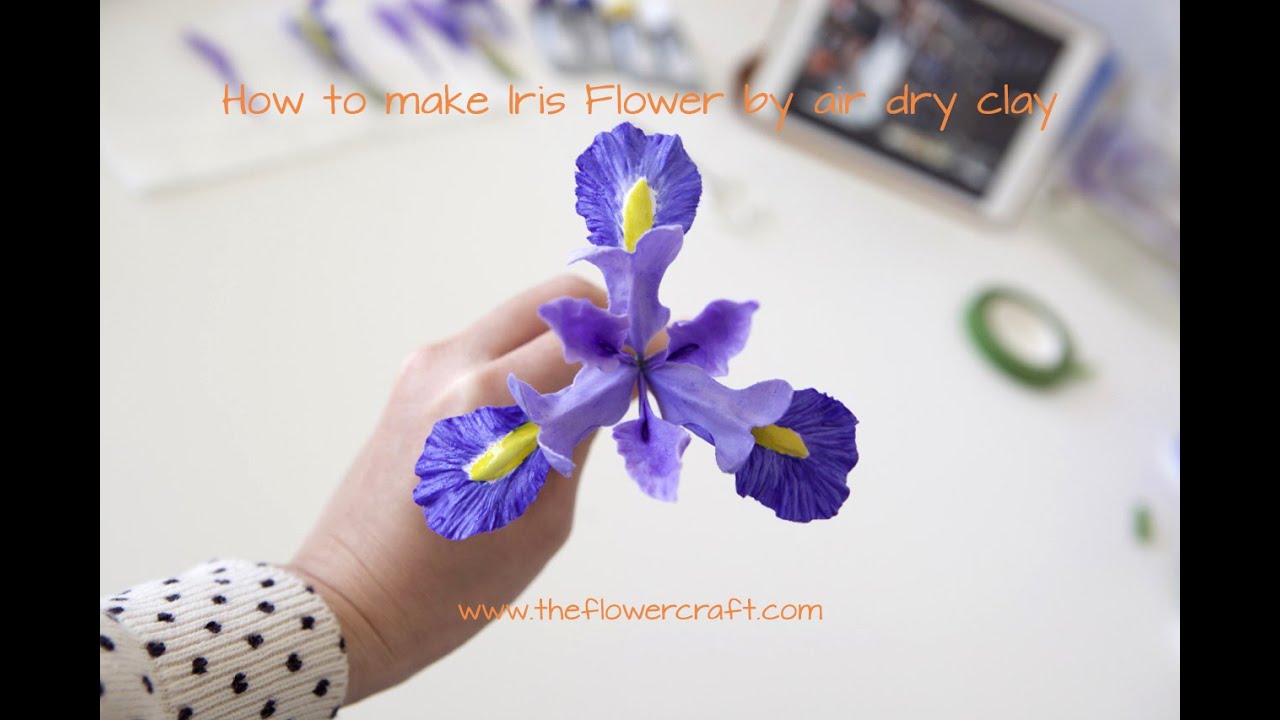 How to make Iris flower out of clay - Part 1 tutorial