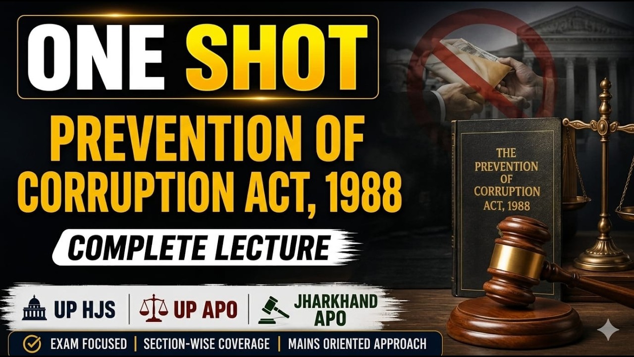 Prevention of Corruption Act, 1988 | One Shot Marathon | UP APO / UP HJS / JH APO Mains 🔥