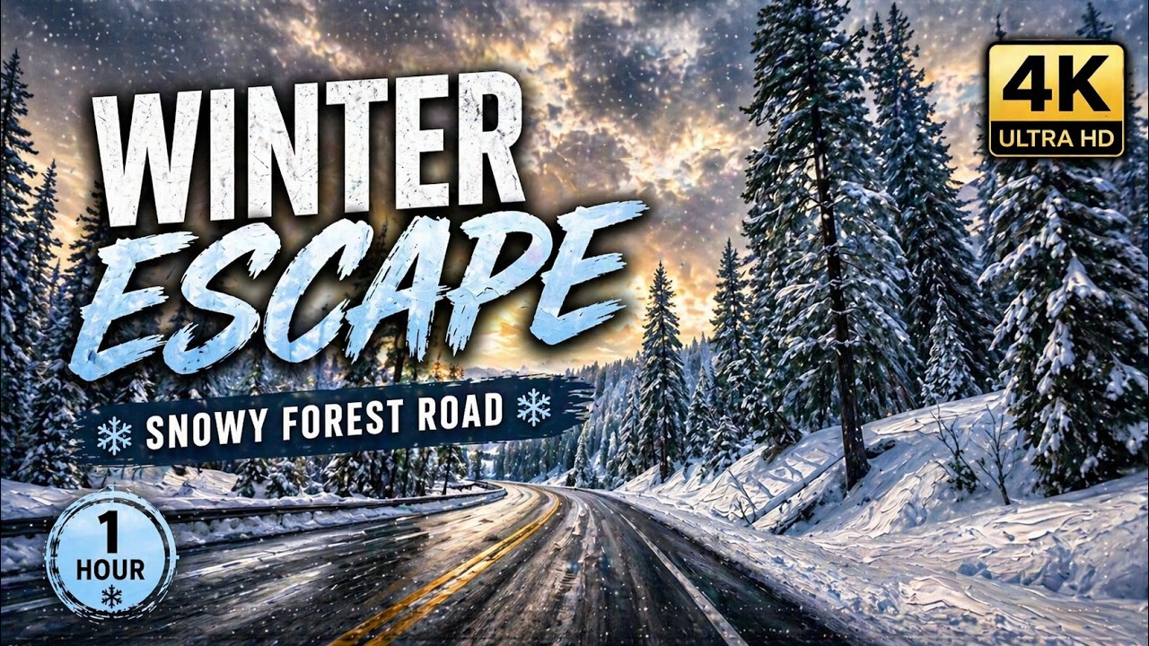 Winter Wonderland Drive: Snowy Mountain Road Through Pine Forest | Wallpaper TV Art | TV Screensaver