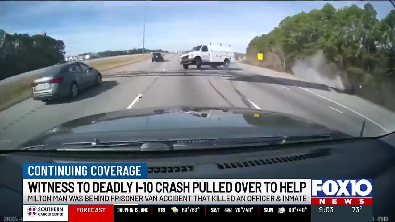 ‘The sound was horrible’: Dashcam witness speaks out about deadly Mississippi prisoner van crash
