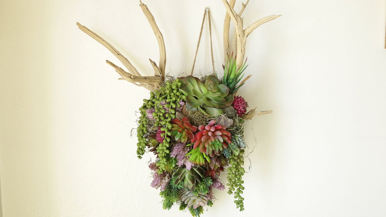 DIY Faux Antler Planter