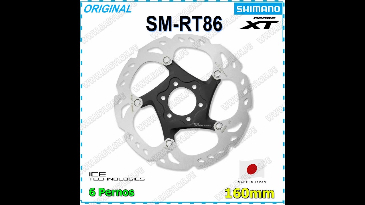 ROTOR SHIMANO DEORE XT SM-RT86 160MM DISCO ROTOR ICE TECNOLOGIES RESINA METAL 6 BOLTS