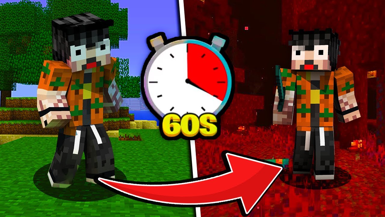 MINECRAFT ΑΛΛΑ κάθε ΕΝΑ ΛΕΠΤΟ αλλάζω ΔΙΑΣΤΑΣΗ!!