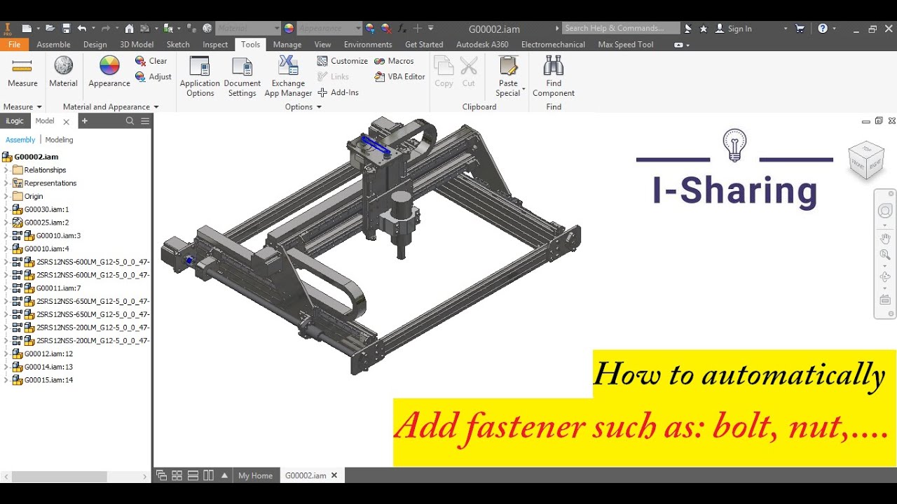 Autodesk Inventor | Add-In | How to add automatically fastener such as: bolt, nut,....