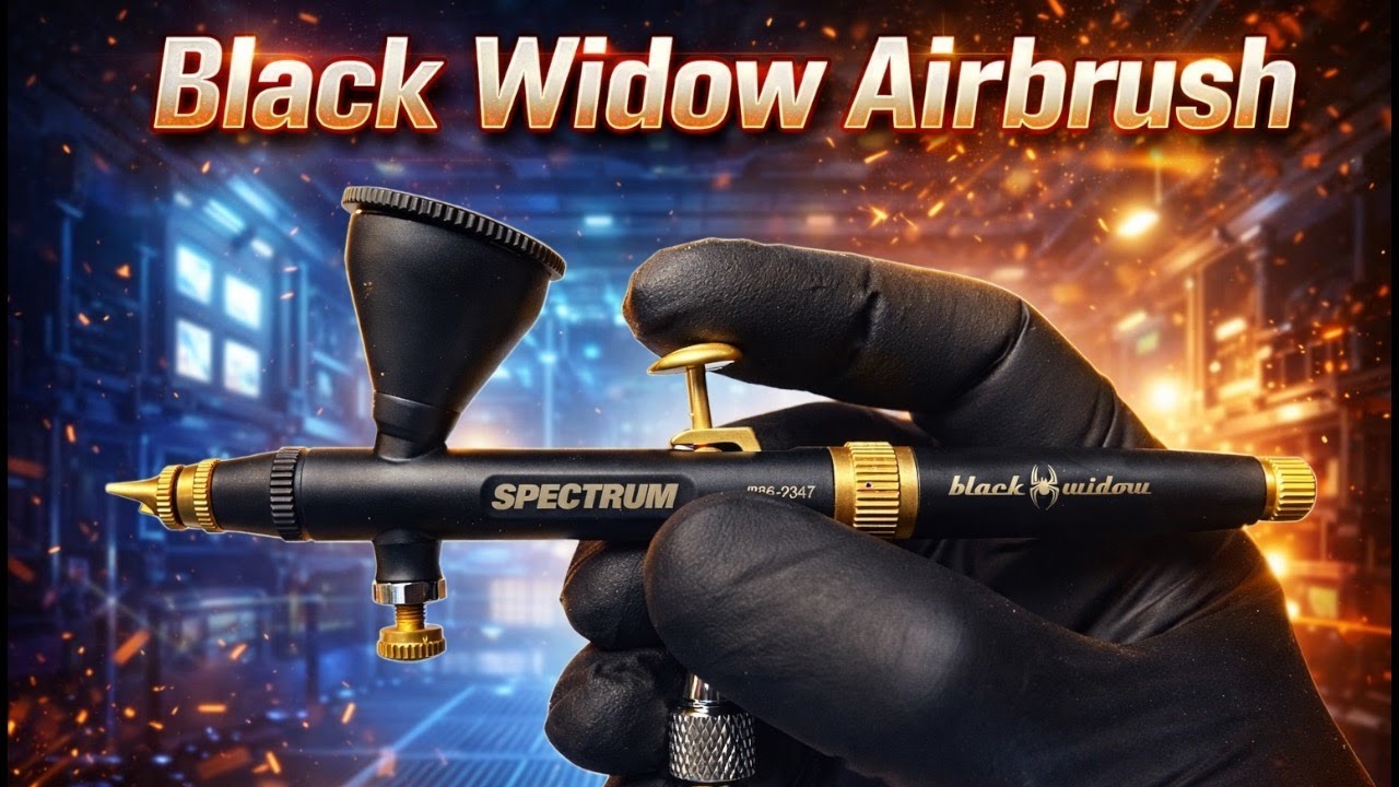 Распаковка аэрографа и компрессора Black Widow | Первые впечатления и тестирование