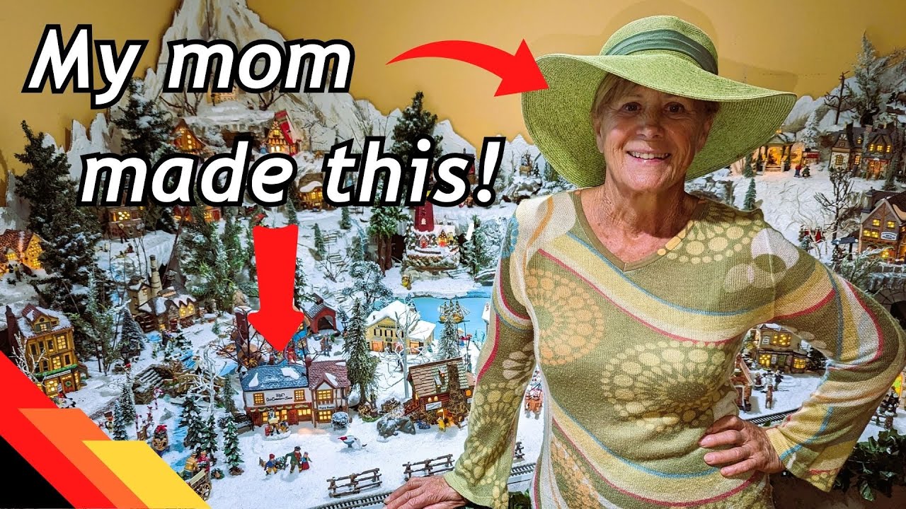 Mom's Christmas Village Train Ride & Flyover